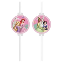 Słomki papierowe "Księżniczki Disney'a", 22 cm, 4 szt.