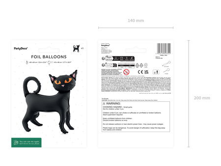 Foil Balloon “Black Cat – Halloween”, 45 × 48 cm, 1 pc.