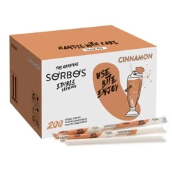 Edible straws, cinnamon flavor, individually packaged, 5/190 mm 200 pcs.