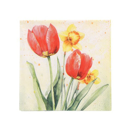 3-layer napkins "Tulips" 1/4 25 x 25 cm 50 pcs.