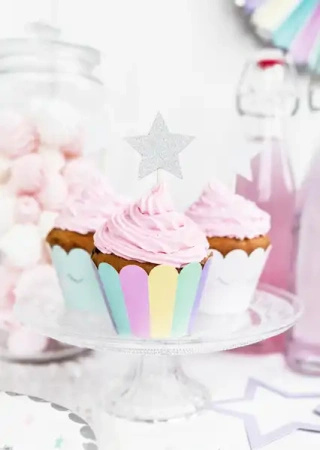 Paper Cupcake Cases "Unicorn", 5 × 7.5 × 5 cm, 6 pcs