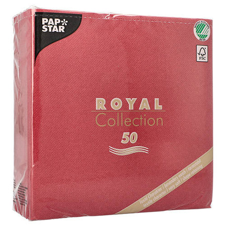 Serwetki Royal Collection bordowe 1/4 3W 40 x 40 cm 50 szt.