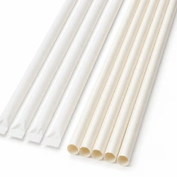Paper straws white 6/210 mm individually packaged 200 pcs.