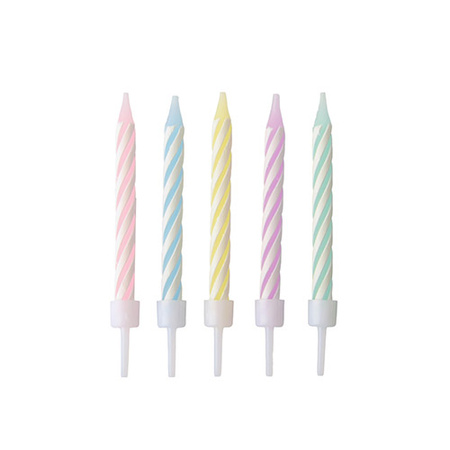 Birthday candle set, pastel, 6 cm, 24 pcs