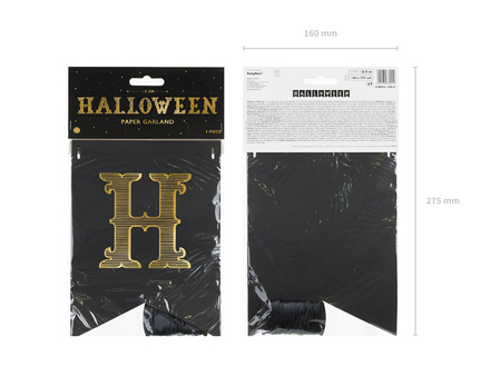 Paper Banner with “Halloween” Inscription, 175 cm, 1 pc.