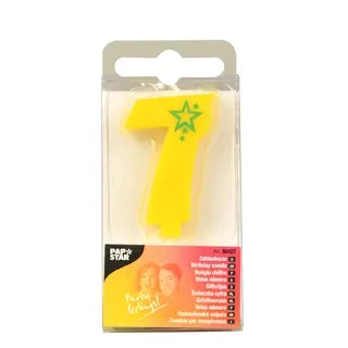 Yellow Birthday Candle Number "7", 1 pc.