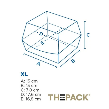 Burger box termiczny czarny, rozmiar "XL", 17,6 x 16,8 x 7,8 cm 50 szt.