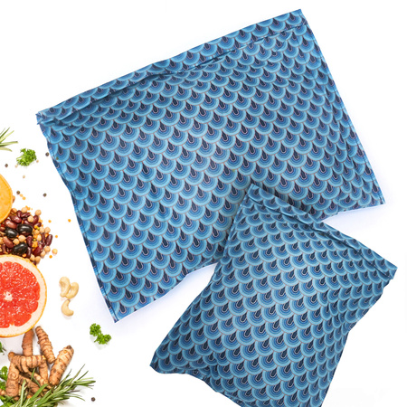 Beeswax bags "Waves" set L+XL 1 pc.