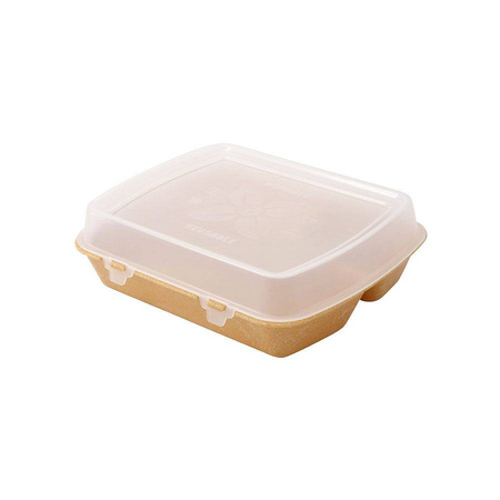 Menuboxes reusable tripartite brown 24,5 x 20 x 4,5 cm 60 pcs.