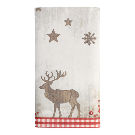 Paper tablecloth a'la fabric "X-Mas Deer" 120 x 180 cm 1 pcs.