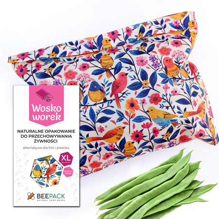 Beeswax bags “Birds” XL 36×32 cm, 1 piece