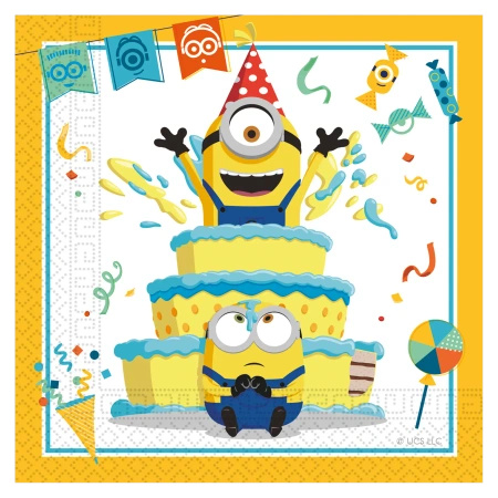 2-ply napkins “Minions”, 33 × 33 cm, 20 pcs