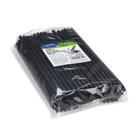 Reusable Biocomposite Straws, black, 8/240 mm, 100 pcs