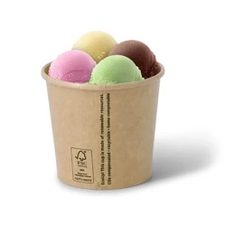 Paper cup for kraft ice cream 350 ml, ¶. 92 mm, 50 pcs.