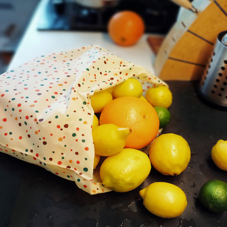Beeswax bags “Dots” XL 36×32 cm, 1 piece
