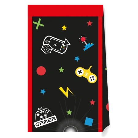 Torebki papierowe "Gaming Party" 16 x 22 cm 4 szt.