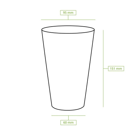 PLA cup 500 ml, diameter 95 mm 50 pcs.