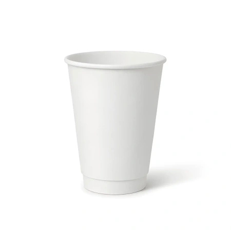 White double-wall paper cup, matte, dispersion coating, 350 ml, dia. 90 mm, 25 pcs.