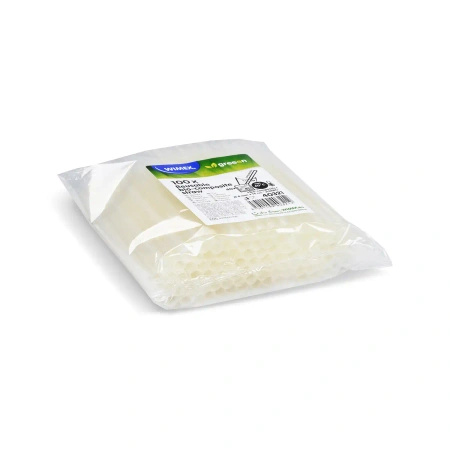 Reusable biocomposite straws white 8/140 mm 100 pcs