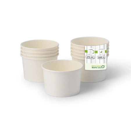 Paper cup for ice cream white 270 ml, 92 mm dia, 50 pcs.