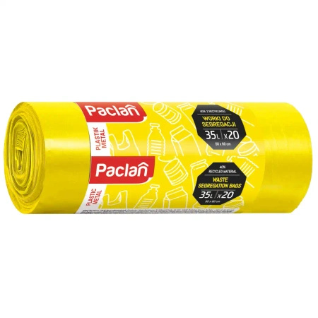 Yellow bags for plastic recycling Paclan 35L, 50 x 60 cm, 20 pcs
