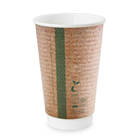 Kubek papierowy dwuściankowy kraft 450 ml, śr. 90 mm 20 szt.
