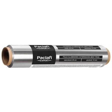 Folia aluminiowa Paclan, szer. 29 cm, dł. 60 mb, grubość 15 my, 1 szt.
