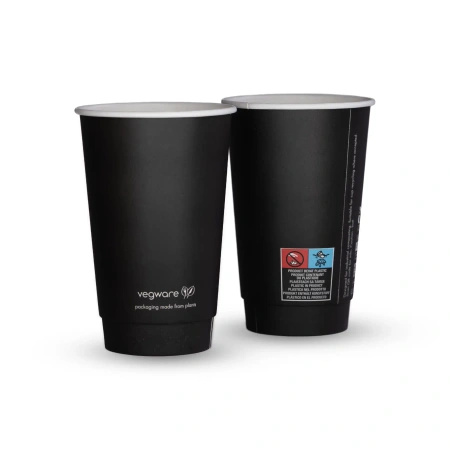Kubek papierowy dwuściankowy czarny 450 ml, śr. 90 mm 25 szt.