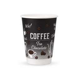 Kubek papierowy dwuściankowy, czarny, "Coffee, 250 ml, śr. 80 mm 25 szt.