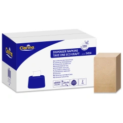 Serwetki 2-warstwowe, kraft, do dyspensera, Clarina 16 x 20 cm, 8000 szt.