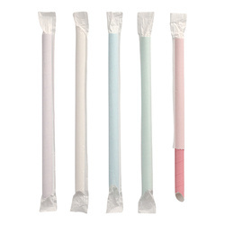 Bubble Tea paper straws individually packaged, beveled on one side 12/200 mm 200 pcs.