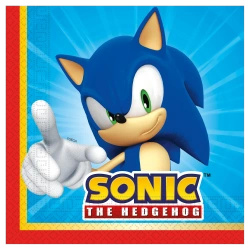 2-ply napkins “Sonic SEGA”, 33 × 33 cm, 20 pcs