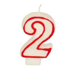 Świeczka urodzinowa biała cyfra "2" 1 szt.