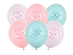 Balony lateksowe "Koci Domek Gabi", mix 27 cm, 6 szt.