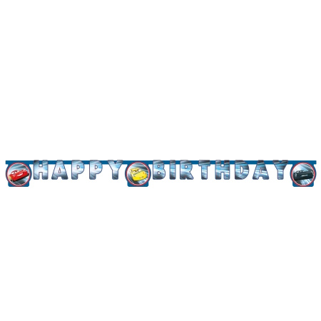 Paper Birthday Banner Cars 2 m 1 pc