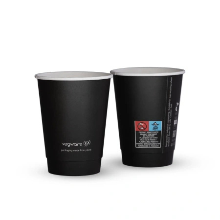 Black Double Wall Paper Cup 350 ml, Ø90 mm 25 pcs