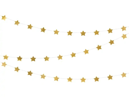 Reusable Garland "Gold Stars", 3.6 m, 1 pc