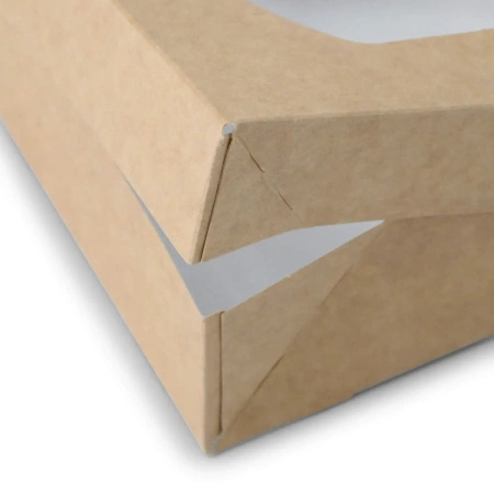 Sushi box with window, brown, 12 x 12 x 4 cm 50 pcs.