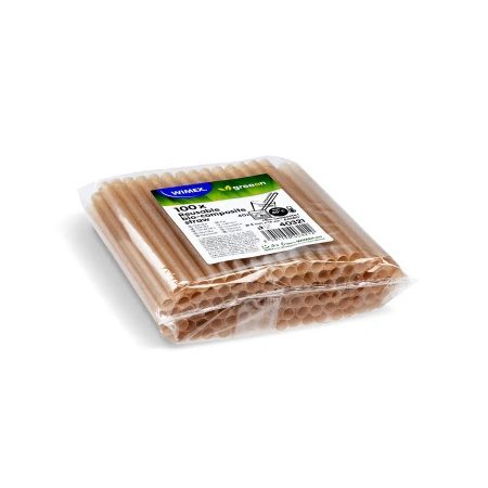 Reusable biocomposite straws brown 8/140 mm 100 pcs