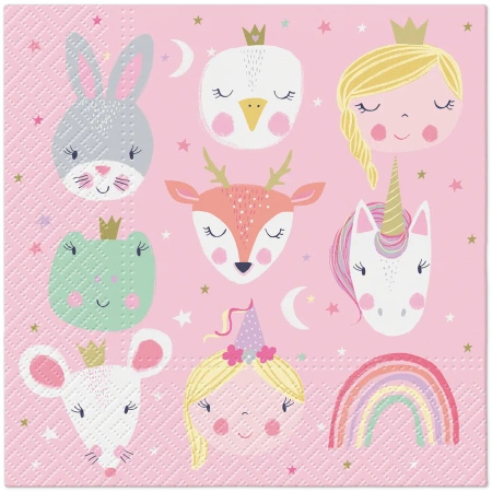 Serwetki 3-warstwowe "Magical Friends", 1/4, 33 x 33 cm 20 szt.