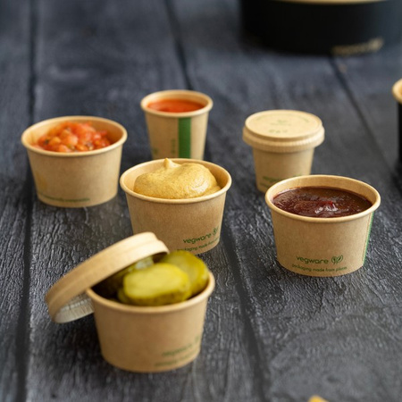 Kraft paper sauce container, dispersion, 70 ml, dia. 62 mm, 50 pcs