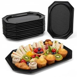 Black catering tray rPET, 45 x 30,2 cm, 10 pcs