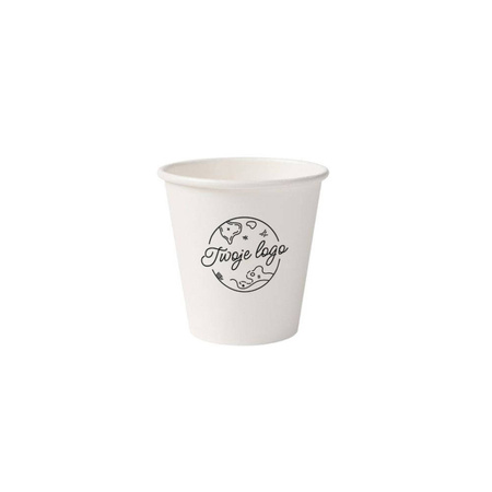 Kubek papierowy biały, dyspersja, 180 ml, śr. 70 mm WŁASNY NADRUK 2000 szt.