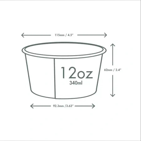 "Feel Snug" Bamboo Paper Bowl, 350 ml, Ø 115 mm, 25 pcs