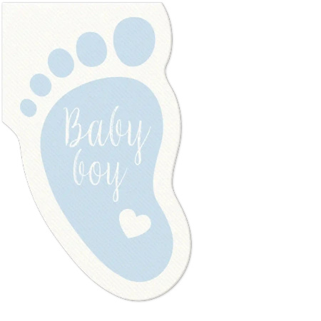 Napkins shaped like a baby’s foot Light Blue, 10 pcs.