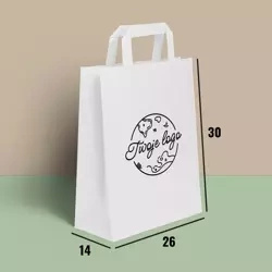 White paper bags 26 x 14 x 30 cm with YOUR IDENTIFICATION! 2000 pcs.