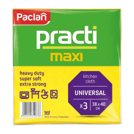 Viscose cleaning cloths Maxi Practi, Paclan, 38 × 40 cm, 3 pcs