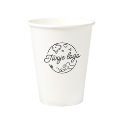 Paper cup white, dispersion, 350 ml, ¶. 90 mm OWN PRINTING 2000 pcs.