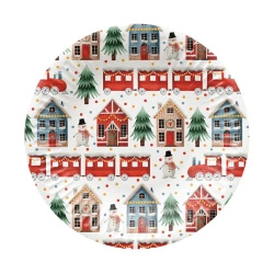 Round paper plate "Cozy Christmas", dia. 18 cm, 8 pcs.
