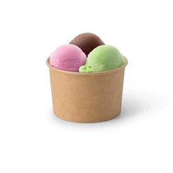 Kraft paper ice cream cup 270 ml, ¶. 92 mm, 50 pcs.